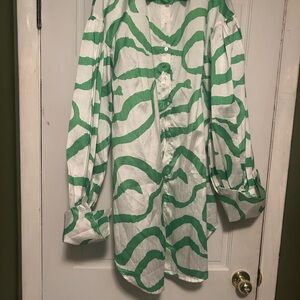 Green and White Women's Tunic